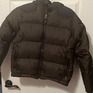 Medium boys Polo Ralph Lauren coat olive and black with hood
